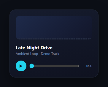 Screenshot of the Howler Audio Player + Visualizer snippet rendered live