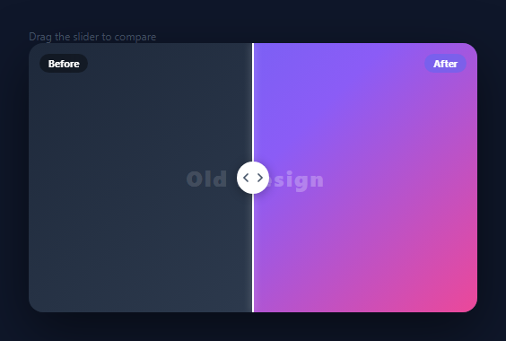Screenshot of the Before / After Slider snippet rendered live
