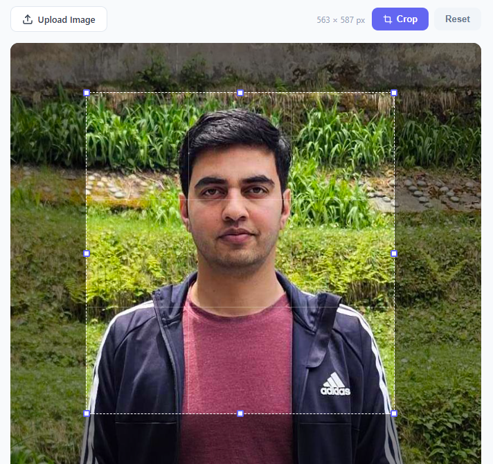 Screenshot of the Image Cropper snippet rendered live
