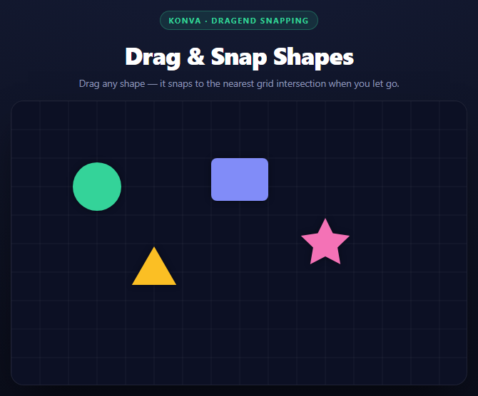 Konva Drag & Snap Shapes