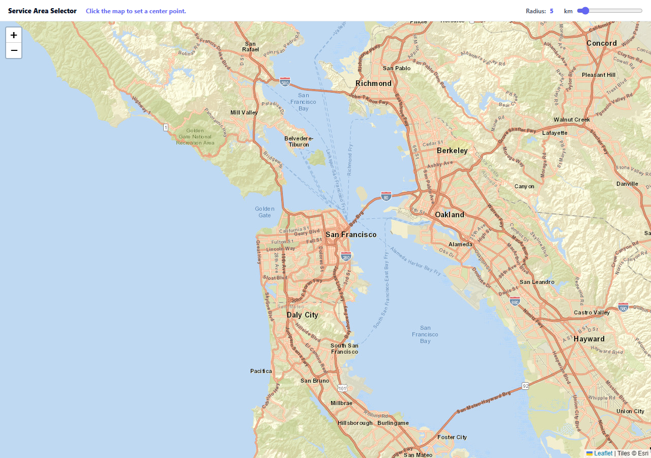 Leaflet Draw-a-Radius Area Selector
