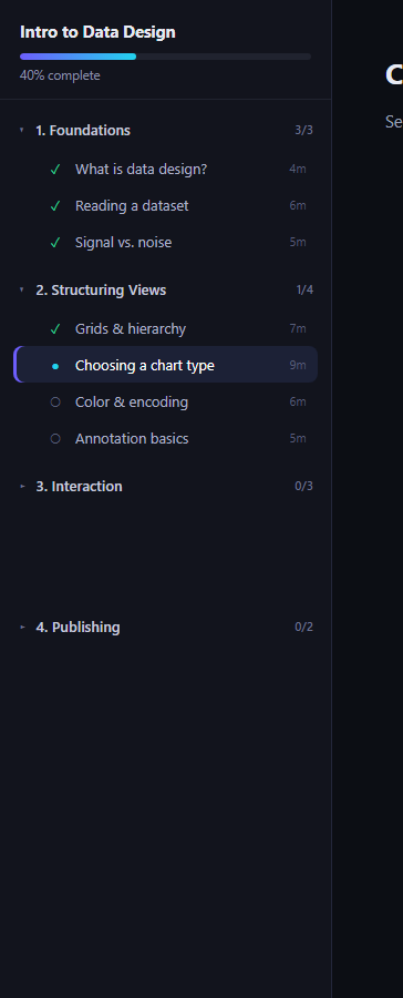 Screenshot of the Lesson Sidebar Navigation snippet rendered live