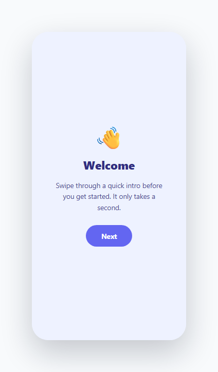 Screenshot of the Liquid Swipe Page Transition snippet rendered live