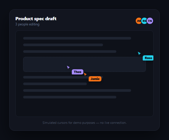 Screenshot of the Live Cursor Name Tags snippet rendered live