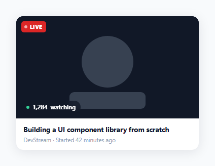 Screenshot of the Live Viewer Count Badge snippet rendered live