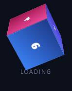 Screenshot of the 3D Rotating Cube Loader snippet rendered live
