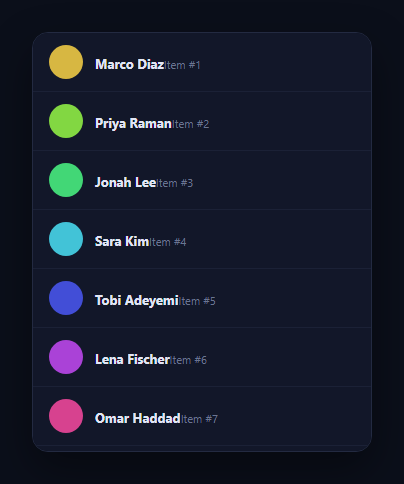 Screenshot of the Infinite Scroll Loading Spinner snippet rendered live