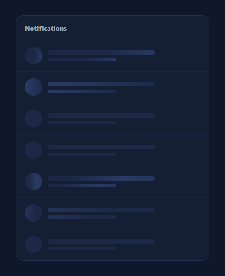 Screenshot of the Staggered Skeleton List Reveal snippet rendered live