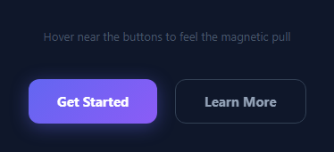 Screenshot of the Magnetic Button snippet rendered live