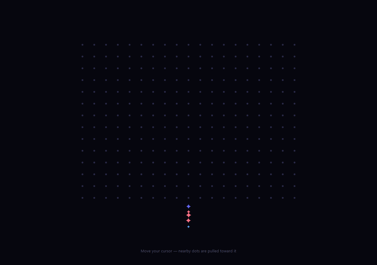 Screenshot of the Magnetic Grid snippet rendered live