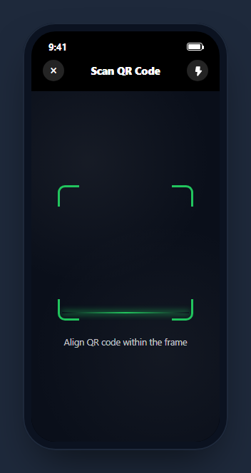 Screenshot of the Mobile QR Code Scanner Screen snippet rendered live