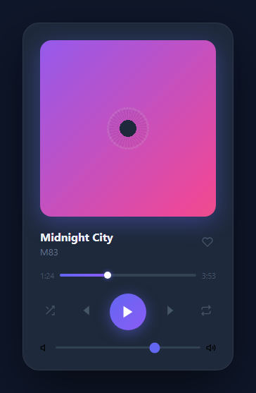 Screenshot of the Music Player Card snippet rendered live