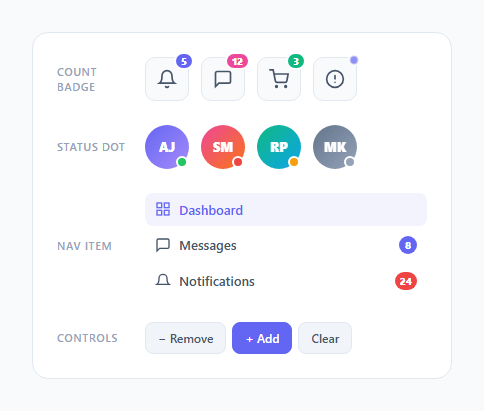 Screenshot of the Notification Badge snippet rendered live