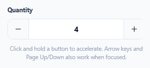 Number Stepper with Keyboard Arrows and Long-Press Acceleration