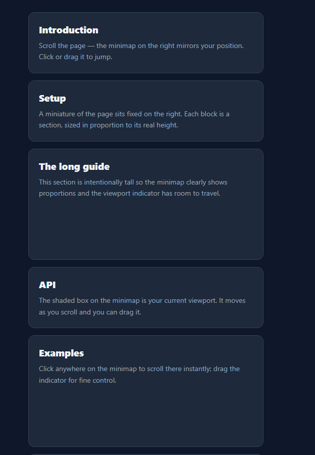 Screenshot of the Page Minimap snippet rendered live