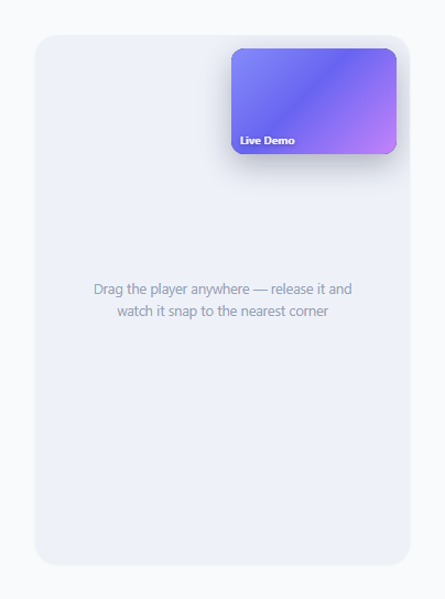 Screenshot of the Picture-in-Picture Video Card snippet rendered live