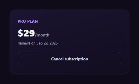 Screenshot of the Cancellation Retention Offer snippet rendered live