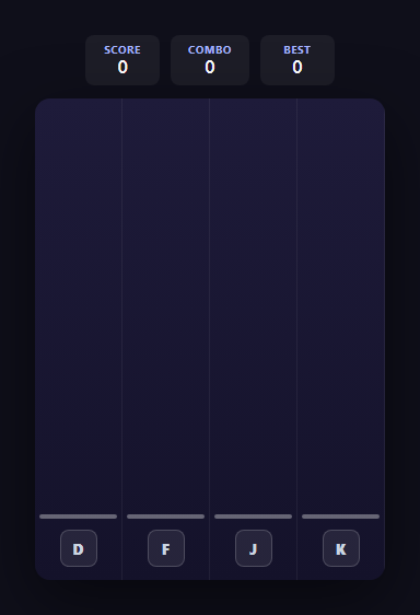 Screenshot of the Rhythm Tap Game snippet rendered live