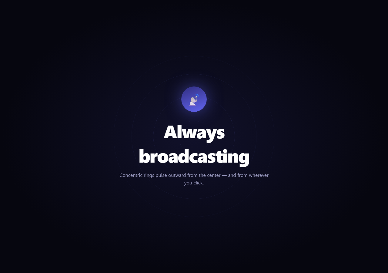 Screenshot of the Ripple Background snippet rendered live