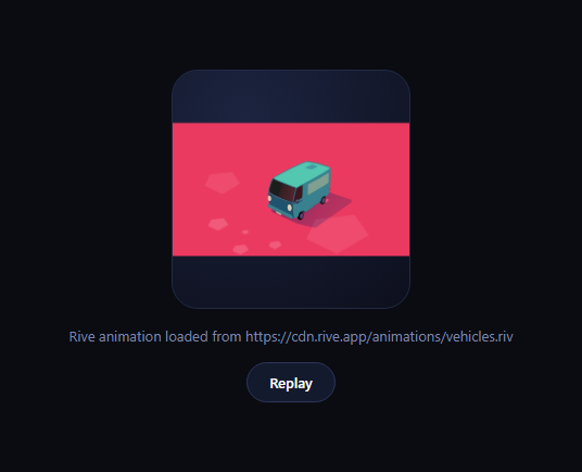 Screenshot of the Rive Interactive Icon snippet rendered live