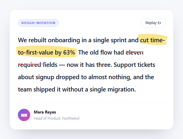 Screenshot of the Hand-Drawn Annotation Card snippet rendered live