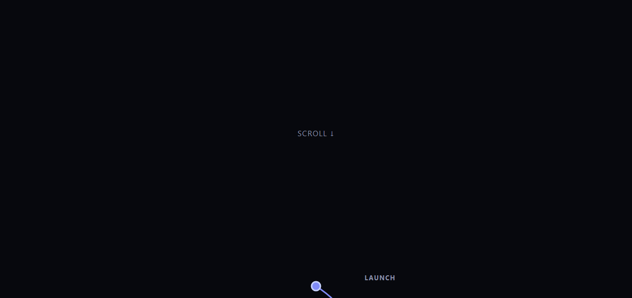 Screenshot of the Scroll Path Follow snippet rendered live