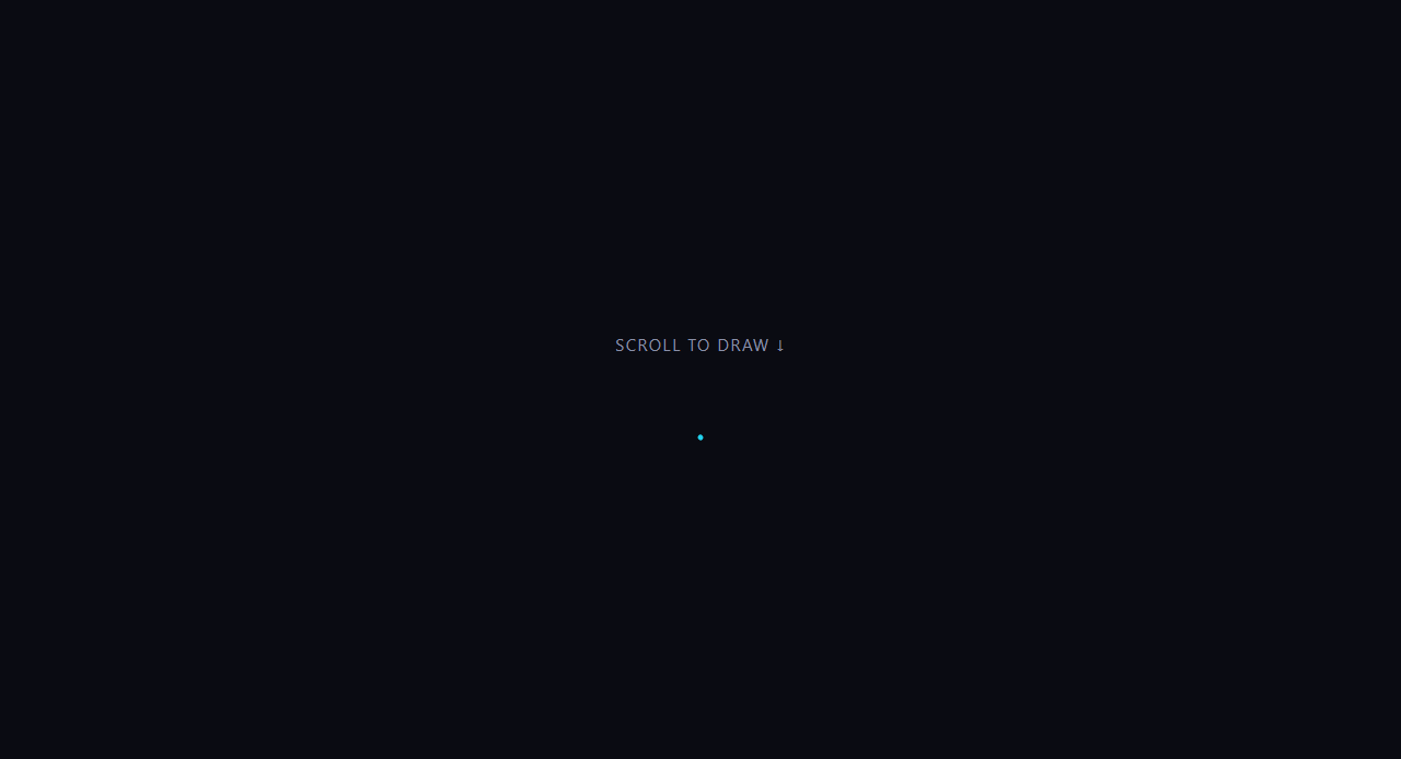 Screenshot of the Scroll SVG Path Draw snippet rendered live