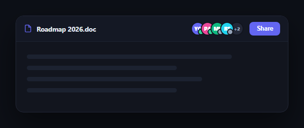 Screenshot of the Shared Document Presence Bar snippet rendered live