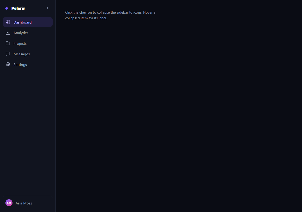 Screenshot of the Sidebar Mini snippet rendered live