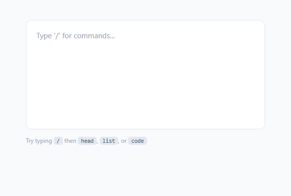 Screenshot of the Notion-Style Slash Command Menu snippet rendered live