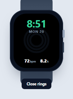 Screenshot of the Smartwatch Mockup snippet rendered live