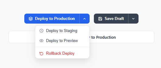 Screenshot of the Split Action Button with Dropdown snippet rendered live