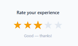 Screenshot of the Star Rating snippet rendered live