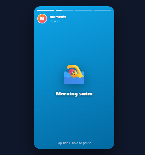 Screenshot of the Story Progress Bars snippet rendered live