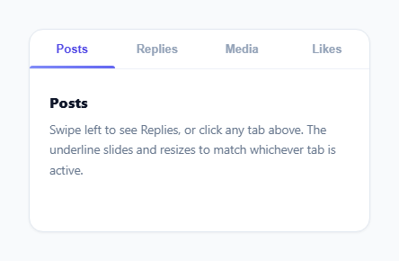 Screenshot of the Swipe Tab Switcher snippet rendered live