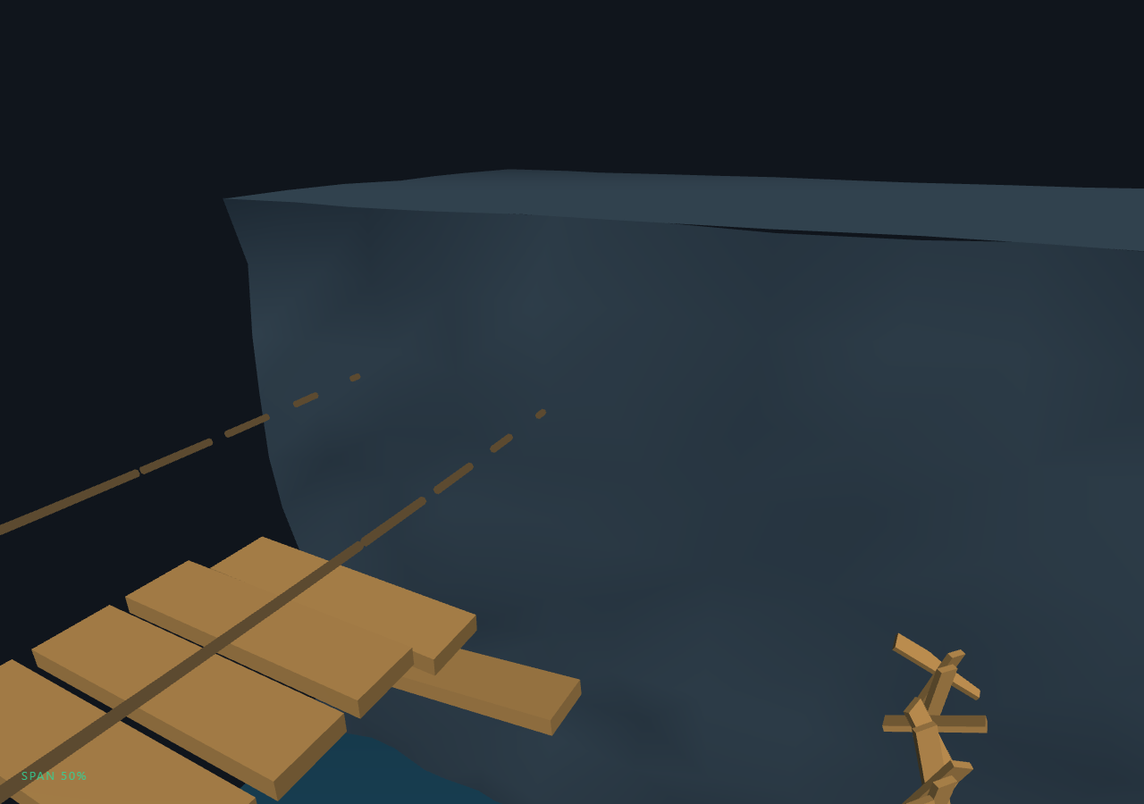 Screenshot of the Three.js Scroll Bridge Build Crossing snippet rendered live