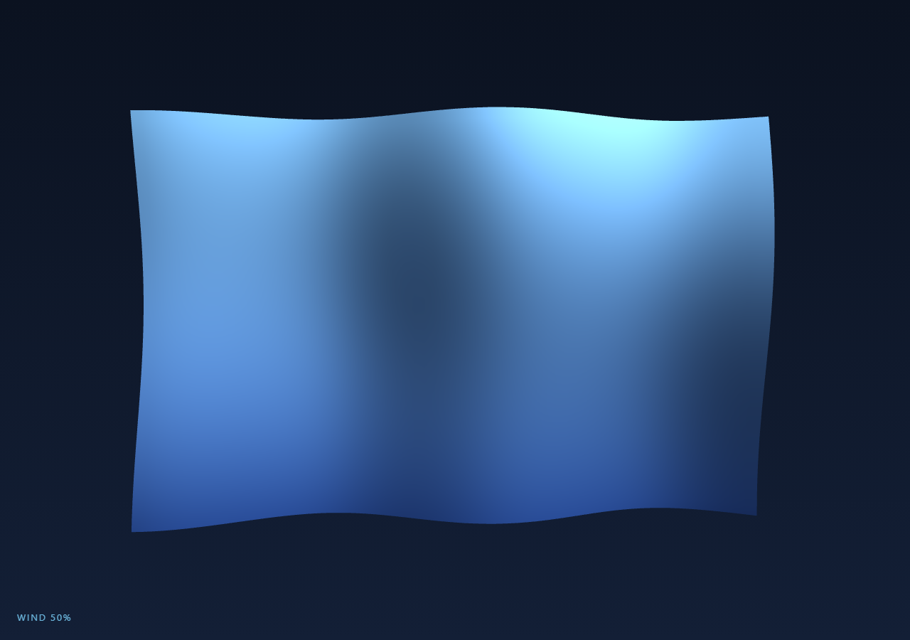 Screenshot of the Three.js Scroll Fabric Ripple snippet rendered live