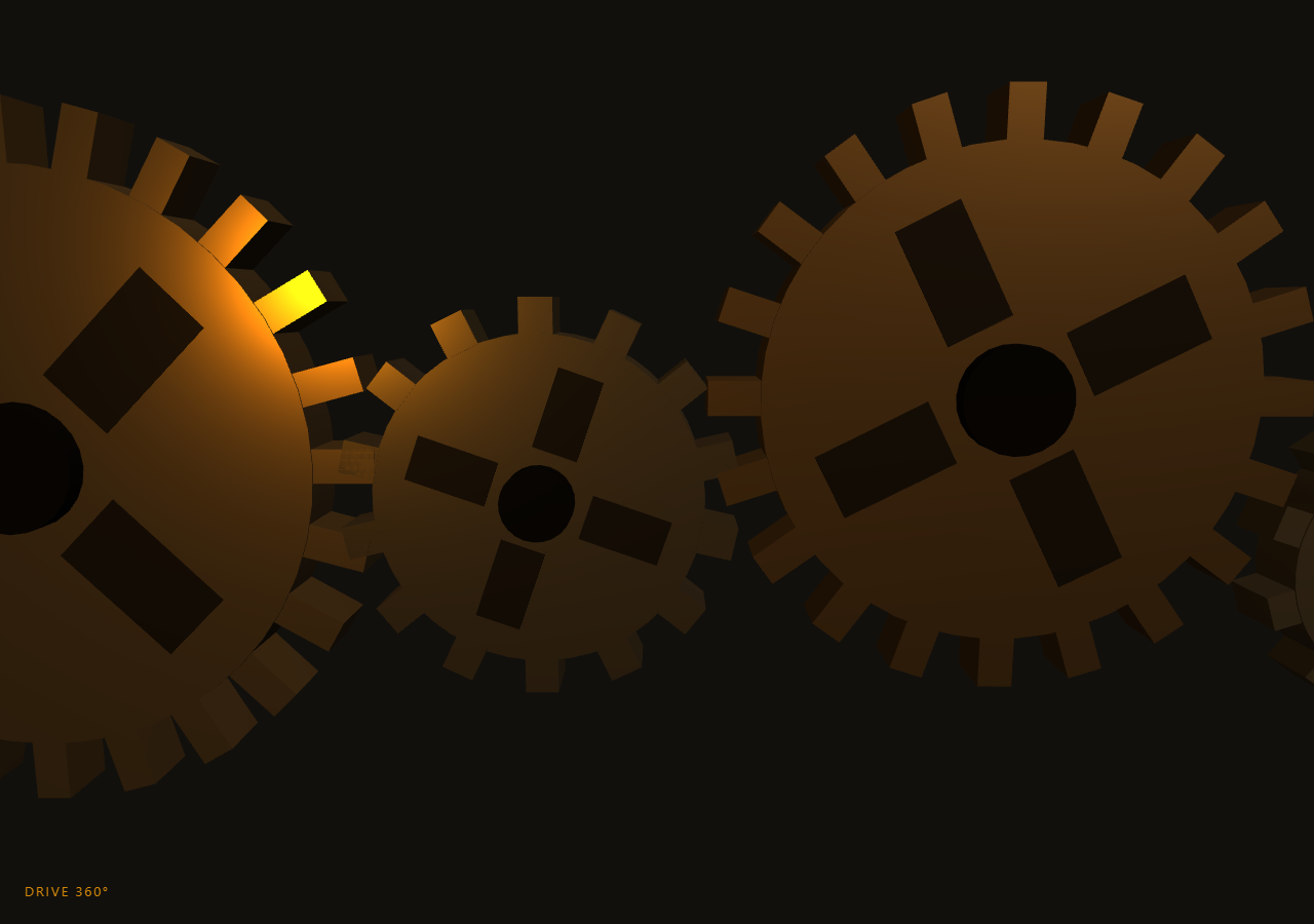 Screenshot of the Three.js Scroll Gear Train Mechanism snippet rendered live