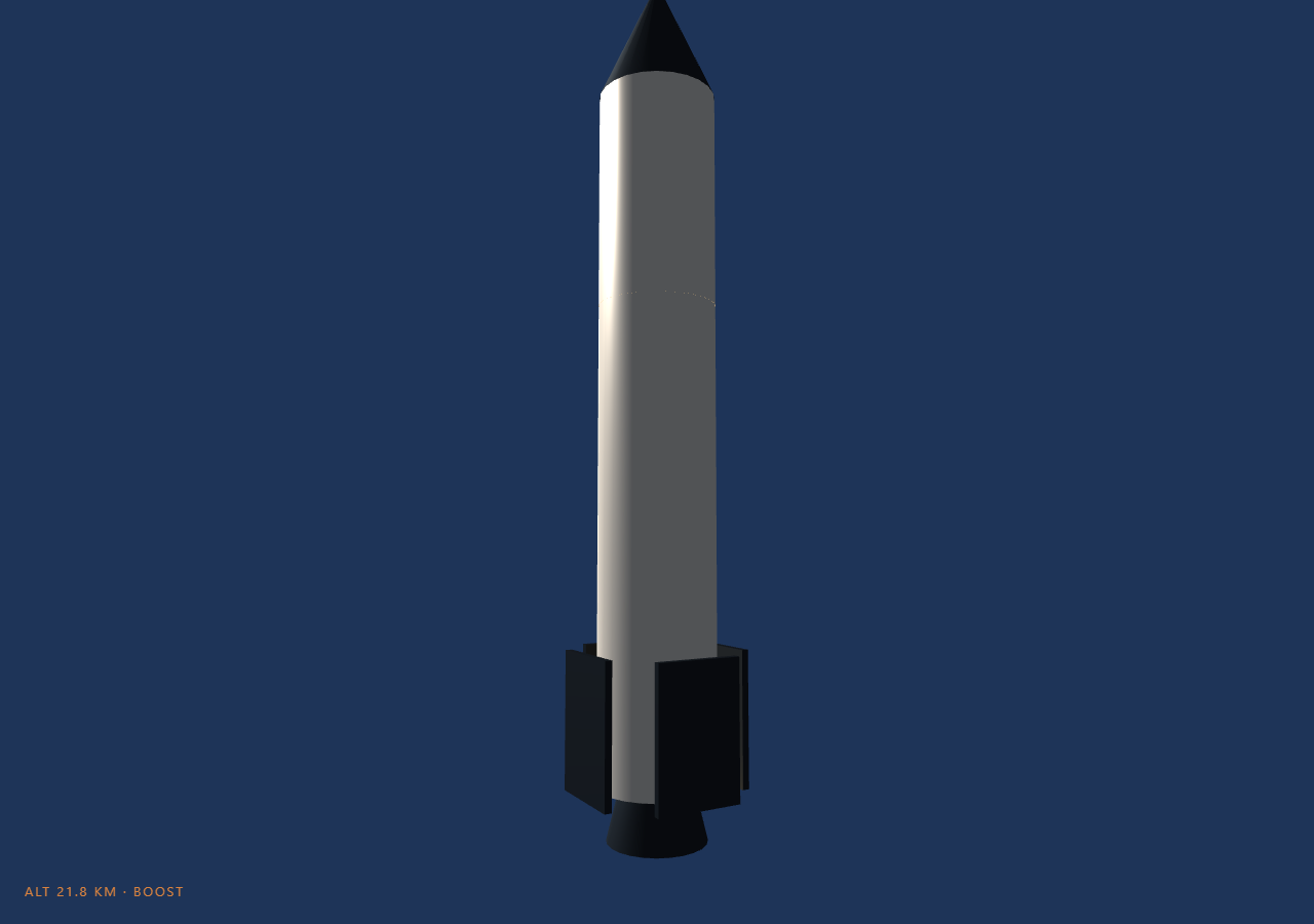 Screenshot of the Three.js Scroll Rocket Launch Sequence snippet rendered live