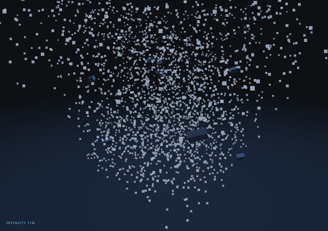 Screenshot of the Three.js Scroll Tornado Vortex snippet rendered live