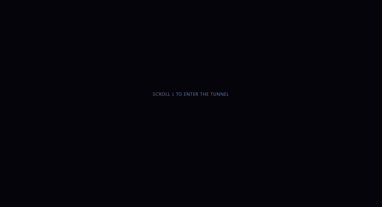 Screenshot of the Three.js Scroll Tunnel Travel snippet rendered live