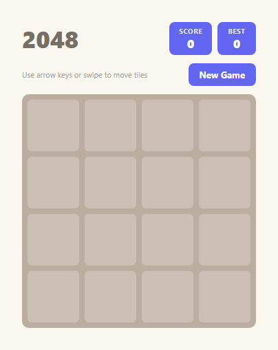 Screenshot of the Tile Merge 2048 Puzzle snippet rendered live