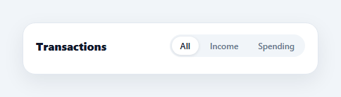 Screenshot of the Transaction List snippet rendered live