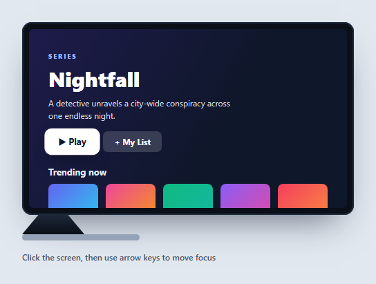 Screenshot of the Smart TV Mockup snippet rendered live