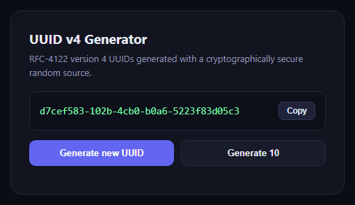 UUID v4 Generator