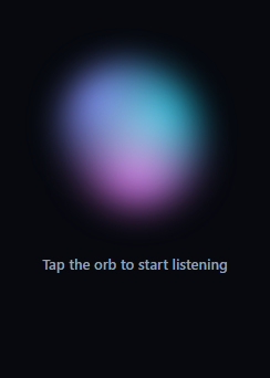 Screenshot of the Voice Assistant Orb snippet rendered live