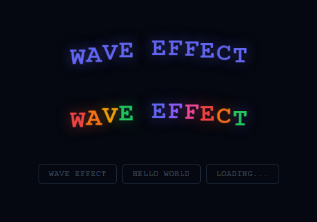 Screenshot of the Wave Text Animation snippet rendered live