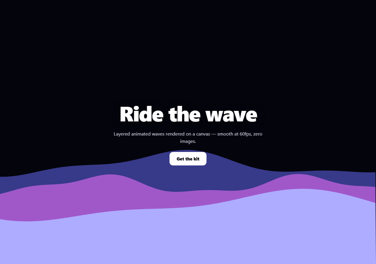 Screenshot of the Wavy Background snippet rendered live