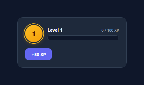 Screenshot of the XP Level-Up Progress Bar snippet rendered live